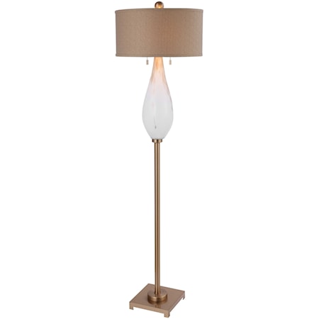 Cardoni White Glass Floor Lamp